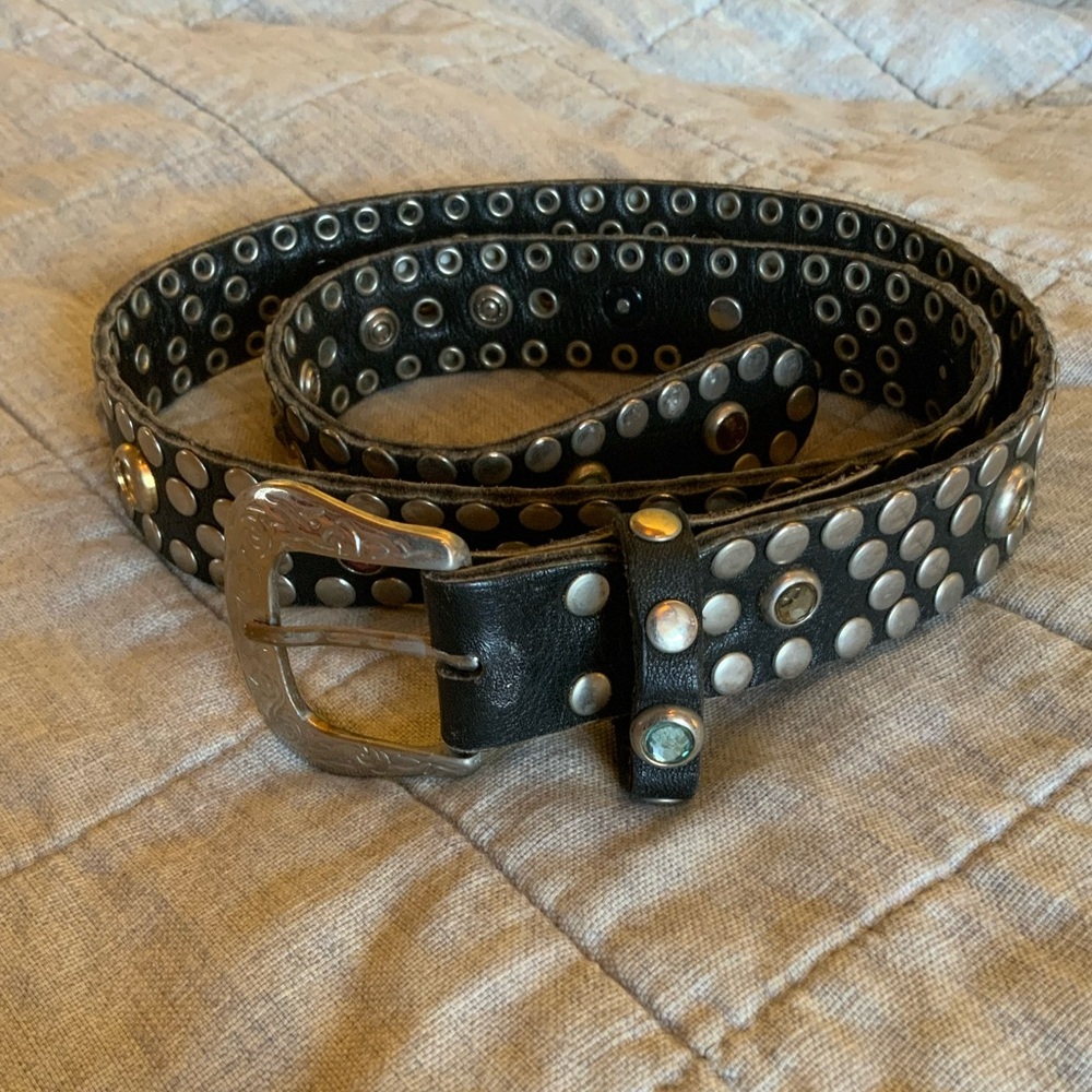 Woman’s Brown leather Studded Belt